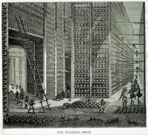 India produced vast amounts of opium for export. Large quantitites headed to China under the British East India Company.