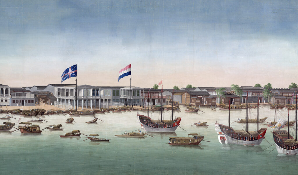 Canton, in China, became the most important gateway in the so-called opening of China to the West. Through Canton flowed massive amounts of tea, opium and other commodities, including weapons.