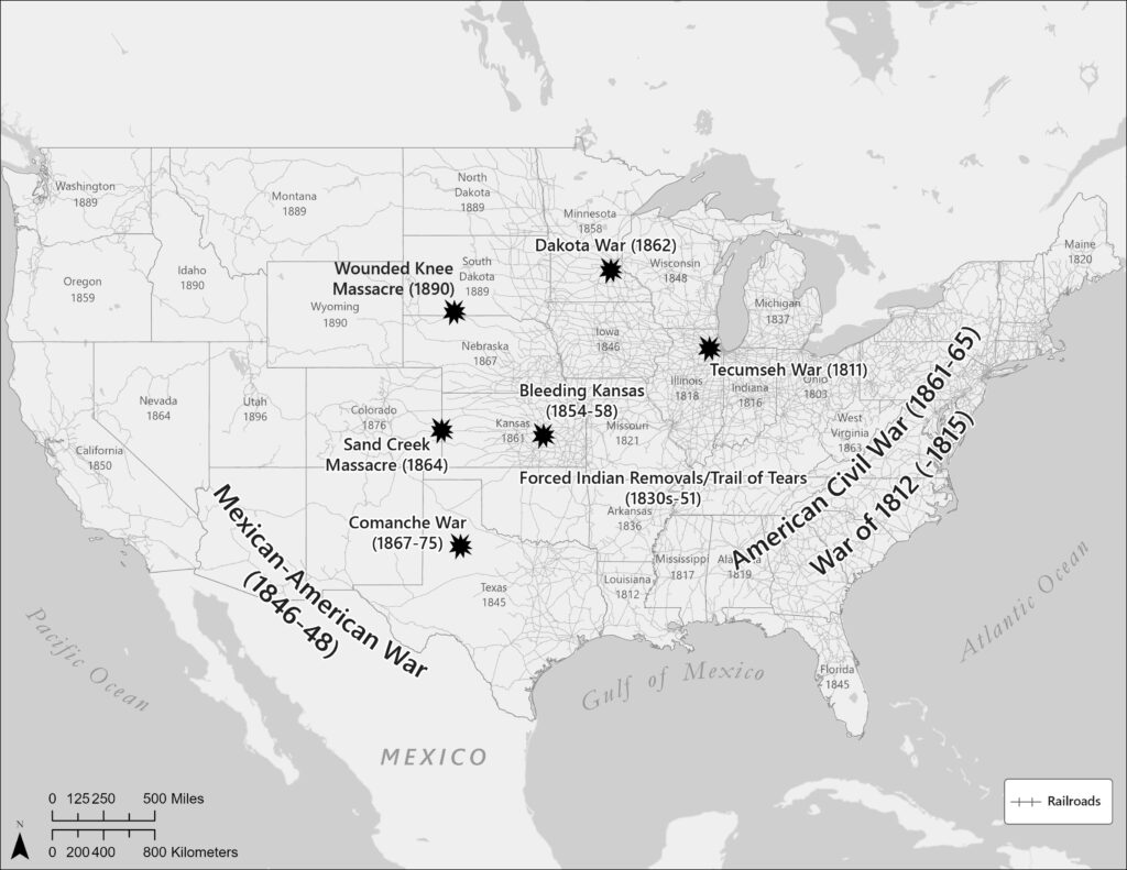 Conflict wracked North America in the nineteenth century, particularly the United States which expanded westward with breathtaking speed.