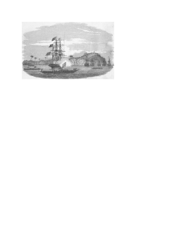 Illustration from an important port town along the Western African coast. Thousands of slaves left this town, followed in later decades by palm oil.